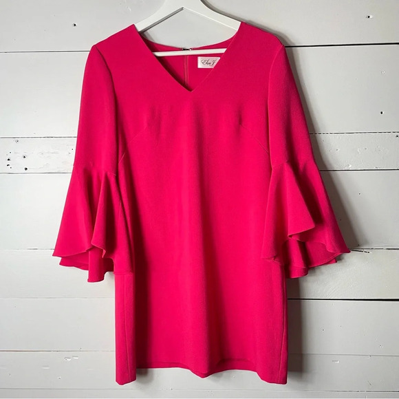 Eliza J Bell Sleeve Sheath Dress in Pink Size 4 Petite - Picture 1 of 5